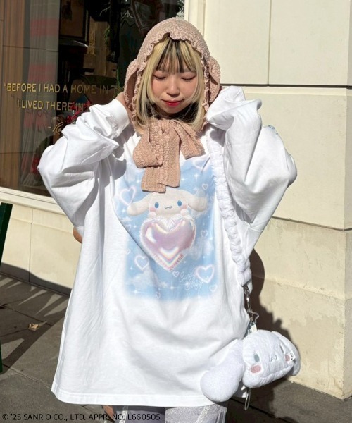 Candy Stripper(キャンディストリッパー)の「【CINNAMOROLL】BALLOON HEART L/S Tシャツ(Tシャツ/カットソー・レディース・ブルー系その他2/オフホワイト・FREE)」の10枚目の写真