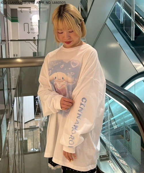 Candy Stripper(キャンディストリッパー)の「【CINNAMOROLL】BALLOON HEART L/S Tシャツ(Tシャツ/カットソー・レディース・ブルー系その他2/オフホワイト・FREE)」の15枚目の写真