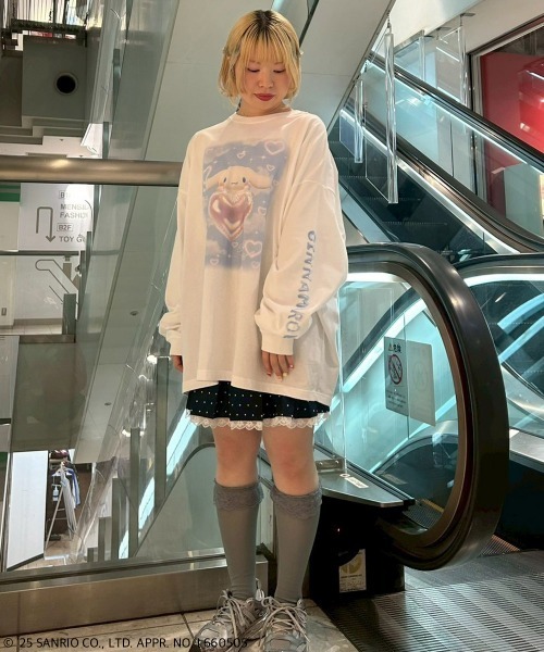 Candy Stripper(キャンディストリッパー)の「【CINNAMOROLL】BALLOON HEART L/S Tシャツ(Tシャツ/カットソー・レディース・ブルー系その他2/オフホワイト・FREE)」の17枚目の写真