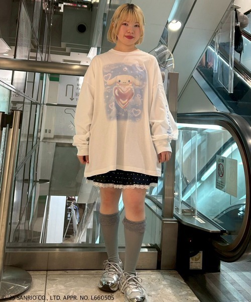 Candy Stripper(キャンディストリッパー)の「【CINNAMOROLL】BALLOON HEART L/S Tシャツ(Tシャツ/カットソー・レディース・ブルー系その他2/オフホワイト・FREE)」の18枚目の写真