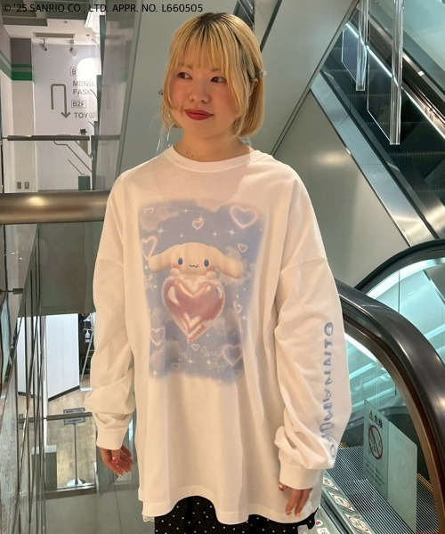 Candy Stripper(キャンディストリッパー)の「【CINNAMOROLL】BALLOON HEART L/S Tシャツ(Tシャツ/カットソー・レディース・ブルー系その他2/オフホワイト・FREE)」の16枚目の写真