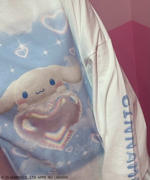 Candy Stripper(キャンディストリッパー)の「【CINNAMOROLL】BALLOON HEART L/S Tシャツ(Tシャツ/カットソー・レディース・ブルー系その他2/オフホワイト・FREE)」の20枚目の写真