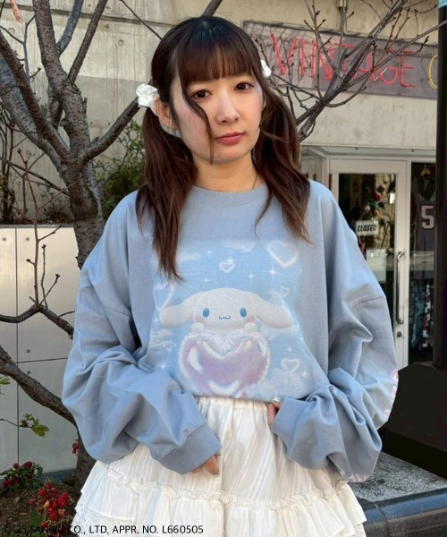 Candy Stripper(キャンディストリッパー)の「【CINNAMOROLL】BALLOON HEART L/S Tシャツ(Tシャツ/カットソー・レディース・ブルー系その他2/オフホワイト・FREE)」の21枚目の写真