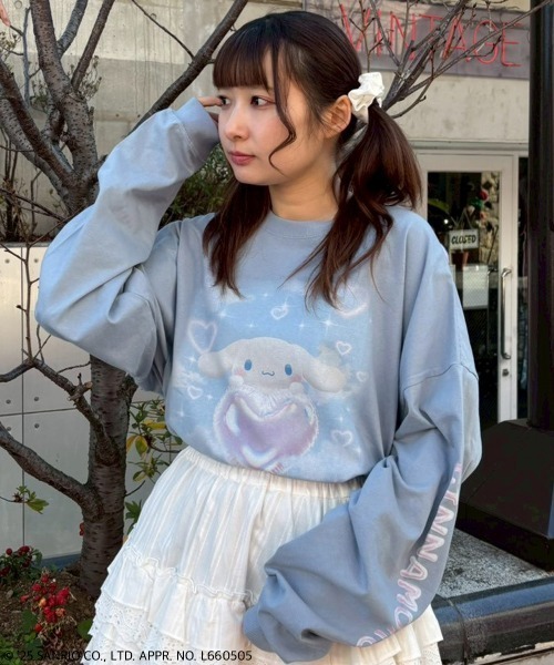 Candy Stripper(キャンディストリッパー)の「【CINNAMOROLL】BALLOON HEART L/S Tシャツ(Tシャツ/カットソー・レディース・ブルー系その他2/オフホワイト・FREE)」の22枚目の写真