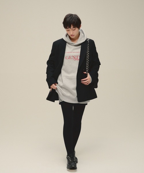 eL(エル)の「【eL】Logo Big Hoodie/634479(パーカー・レディース・ネイビー/グレー・FREE)」の6枚目の写真
