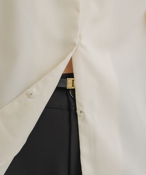 NEUNA（ヌナ）の「フロントタイブラウス（シャツ/ブラウス・レディース・ワインレッド/アイボリー/ネイビー・FREE）」の15枚目の写真