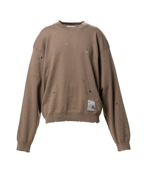 Maison MIHARA YASUHIRO(メゾンミハラヤスヒロ)の「Distressed Knit Sweater(ニット/セーター・メンズ・ベージュ/ホワイト/ブラック・48/46)」の3枚目の写真