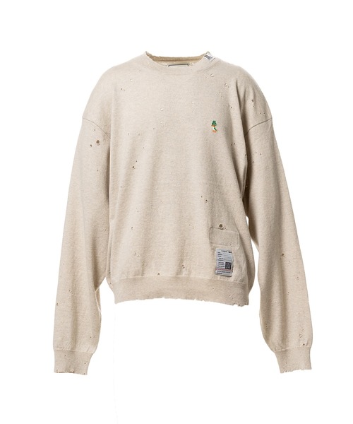 Maison MIHARA YASUHIRO(メゾンミハラヤスヒロ)の「Distressed Knit Sweater(ニット/セーター・メンズ・ベージュ/ホワイト/ブラック・48/46)」の1枚目の写真