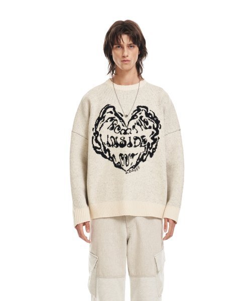 ADDOFF(アドオフ)の「FROM INSIDE KNIT SWEATER ECRU(ニット/セーター・レディース・その他・LARGE/SMALL)」の2枚目の写真