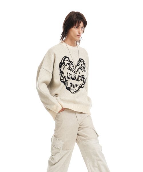 ADDOFF(アドオフ)の「FROM INSIDE KNIT SWEATER ECRU(ニット/セーター・レディース・その他・LARGE/SMALL)」の4枚目の写真