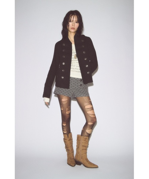 LAGUA GEM（ラグアジェム）の「COTTON NAPOLEON ジャケット（その他アウター・レディース・ブラック/ベージュ・FREE）」の4枚目の写真