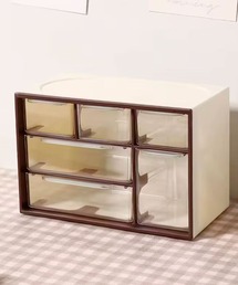 ammy.（エイミードット）の「【 ammy. / エイミードット 】 バイカラー マルチポケット 卓上 ストレージ ボックス（収納グッズ）」