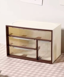 ammy.（エイミードット）の「【 ammy. / エイミードット 】 バイカラー マルチポケット 卓上 ストレージ ボックス（収納グッズ）」