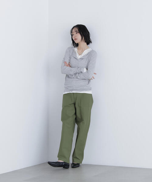 N.(N. Natural Beauty Basic)(エヌエヌナチュラルビューティーベーシック)の「ヘンリーネックカットソー(Tシャツ/カットソー・レディース・オフホワイト/グレー/ベビーピンク・フリ-)」の4枚目の写真