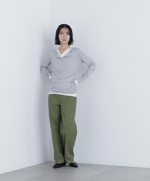 N.(N. Natural Beauty Basic)(エヌエヌナチュラルビューティーベーシック)の「ヘンリーネックカットソー(Tシャツ/カットソー・レディース・オフホワイト/グレー/ベビーピンク・フリ-)」の5枚目の写真