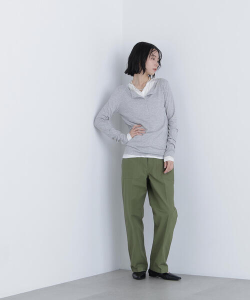 N.(N. Natural Beauty Basic)(エヌエヌナチュラルビューティーベーシック)の「ヘンリーネックカットソー(Tシャツ/カットソー・レディース・オフホワイト/グレー/ベビーピンク・フリ-)」の7枚目の写真