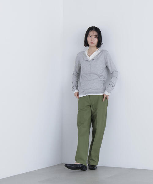 N.(N. Natural Beauty Basic)(エヌエヌナチュラルビューティーベーシック)の「ヘンリーネックカットソー(Tシャツ/カットソー・レディース・オフホワイト/グレー/ベビーピンク・フリ-)」の8枚目の写真