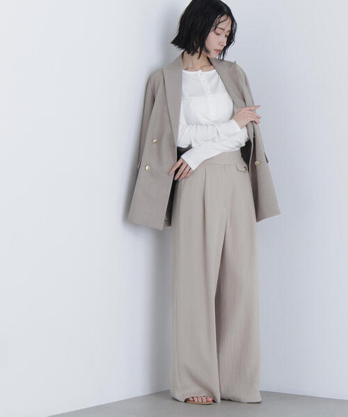 N.(N. Natural Beauty Basic)(エヌエヌナチュラルビューティーベーシック)の「ヘンリーネックカットソー(Tシャツ/カットソー・レディース・オフホワイト/グレー/ベビーピンク・フリ-)」の13枚目の写真