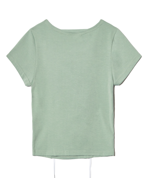 PIECEMAKER(ピースメーカー)の「RIBBON SHIRRING TEE (MINT)(Tシャツ/カットソー・レディース・その他・FREE)」の3枚目の写真