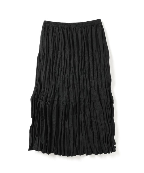 mizuiroind（ミズイロインド）の「mizuiro ind ウールブレンドティアードワッシャースカート（スカート・レディース・ブラウン/ライトグレー/ブラック・FREE）」の2枚目の写真