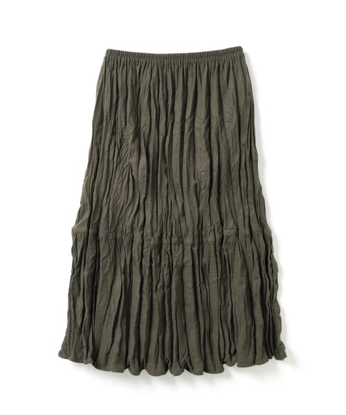 mizuiroind（ミズイロインド）の「mizuiro ind ウールブレンドティアードワッシャースカート（スカート・レディース・ブラウン/ライトグレー/ブラック・FREE）」の17枚目の写真