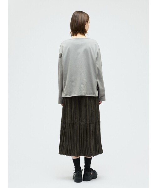 mizuiroind（ミズイロインド）の「mizuiro ind ウールブレンドティアードワッシャースカート（スカート・レディース・ブラウン/ライトグレー/ブラック・FREE）」の7枚目の写真