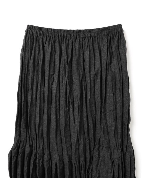 mizuiroind（ミズイロインド）の「mizuiro ind ウールブレンドティアードワッシャースカート（スカート・レディース・ブラウン/ライトグレー/ブラック・FREE）」の16枚目の写真