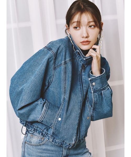 LILY BROWN（リリーブラウン）の「バルーンジップブルゾン（ブルゾン・レディース・ブラック/ボルドー/ブルー・F）」の2枚目の写真