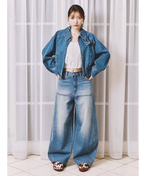 LILY BROWN（リリーブラウン）の「バルーンジップブルゾン（ブルゾン・レディース・ブラック/ボルドー/ブルー・F）」の7枚目の写真