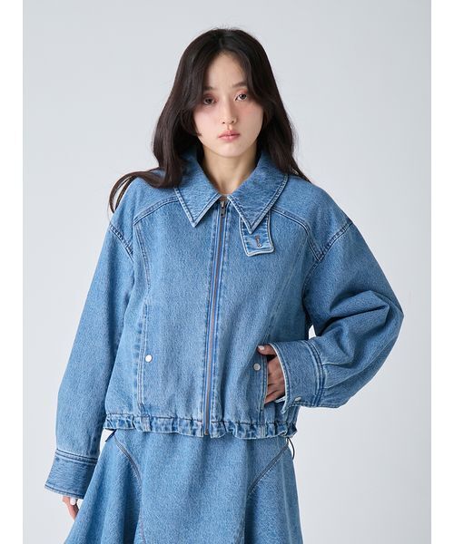 LILY BROWN（リリーブラウン）の「バルーンジップブルゾン（ブルゾン・レディース・ブラック/ボルドー/ブルー・F）」の10枚目の写真