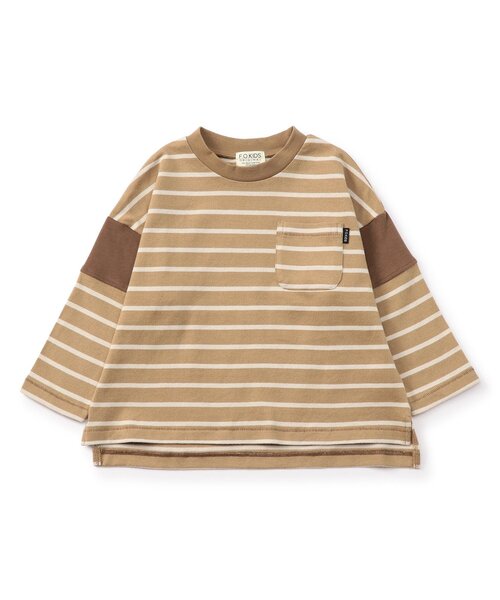 F.O.KIDS(エフオーキッズ)の「ボーダーTシャツ(Tシャツ/カットソー・キッズ・ブラック/ブルー/ベージュ/レッド/レインボー・110/100/90/80/160/150/140/130/120)」の3枚目の写真