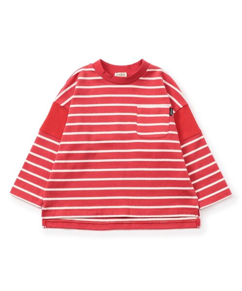 F.O.KIDS(エフオーキッズ)の「ボーダーTシャツ(Tシャツ/カットソー・キッズ・ブラック/ブルー/ベージュ/レッド/レインボー・110/100/90/80/160/150/140/130/120)」の5枚目の写真