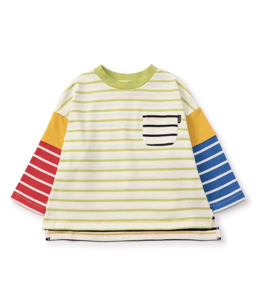 F.O.KIDS(エフオーキッズ)の「ボーダーTシャツ(Tシャツ/カットソー・キッズ・ブラック/ブルー/ベージュ/レッド/レインボー・110/100/90/80/160/150/140/130/120)」の9枚目の写真