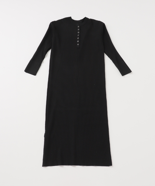 WEB限定追加》【MULTI FUNC+】ヘンリーネックニットワンピース