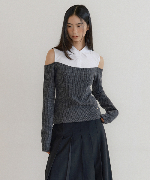 LUCIR ZU(ルシールズ)の「F/W Off-Shoulder Shirt Top (charcoal)(Tシャツ/カットソー・レディース・その他・FREE)」の3枚目の写真