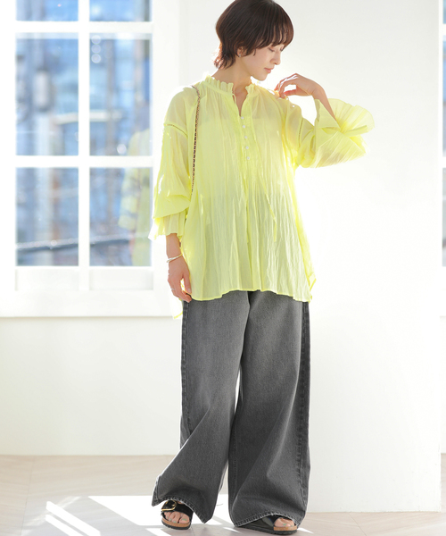 JOURNAL STANDARD relume（ジャーナルスタンダード　レリューム）の「［26SS新作］コットンボイルクリンクルタックフリルプルオーバー（シャツ/ブラウス・レディース・ホワイト/レッド/ブラック/イエロー系その他・FREE）」の13枚目の写真