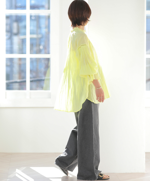 JOURNAL STANDARD relume（ジャーナルスタンダード　レリューム）の「［26SS新作］コットンボイルクリンクルタックフリルプルオーバー（シャツ/ブラウス・レディース・ホワイト/レッド/ブラック/イエロー系その他・FREE）」の15枚目の写真