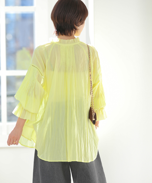 JOURNAL STANDARD relume（ジャーナルスタンダード　レリューム）の「［26SS新作］コットンボイルクリンクルタックフリルプルオーバー（シャツ/ブラウス・レディース・ホワイト/レッド/ブラック/イエロー系その他・FREE）」の20枚目の写真
