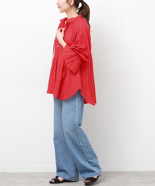 JOURNAL STANDARD relume（ジャーナルスタンダード　レリューム）の「コットンボイルクリンクルタックフリルプルオーバー（シャツ/ブラウス・レディース・ホワイト/レッド/ブラック/イエロー系その他・FREE）」の21枚目の写真