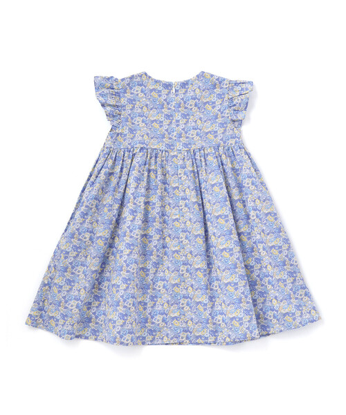 Tartine et Chocolat（タルティーヌエショコラ）の「【日本製】【お揃い】リバティ(leontyne dream)プリントタナローン花柄スモッキングワンピース（ワンピース・キッズ・ブルー系その他/パープル系その他・130cm/110cm/120cm）」の3枚目の写真