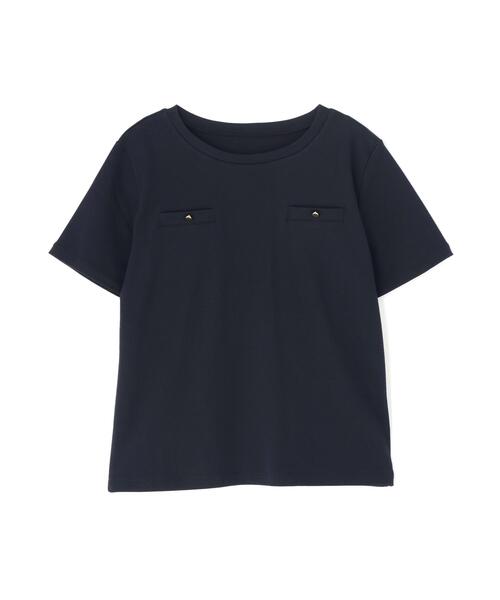 NATURAL BEAUTY BASIC(ナチュラルビューティーベーシック)の「<接触冷感>◇ベーシックTシャツ フェイクポケット付き(Tシャツ/カットソー・レディース・オフホワイト/グレー/ブラック・FREE)」の4枚目の写真