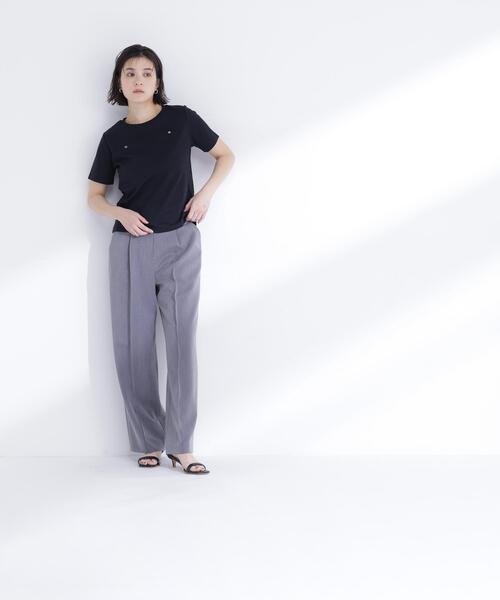NATURAL BEAUTY BASIC(ナチュラルビューティーベーシック)の「<接触冷感>◇ベーシックTシャツ フェイクポケット付き(Tシャツ/カットソー・レディース・オフホワイト/グレー/ブラック・FREE)」の11枚目の写真