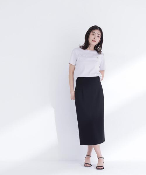 NATURAL BEAUTY BASIC(ナチュラルビューティーベーシック)の「<接触冷感>◇ベーシックTシャツ フェイクポケット付き(Tシャツ/カットソー・レディース・オフホワイト/グレー/ブラック・FREE)」の14枚目の写真