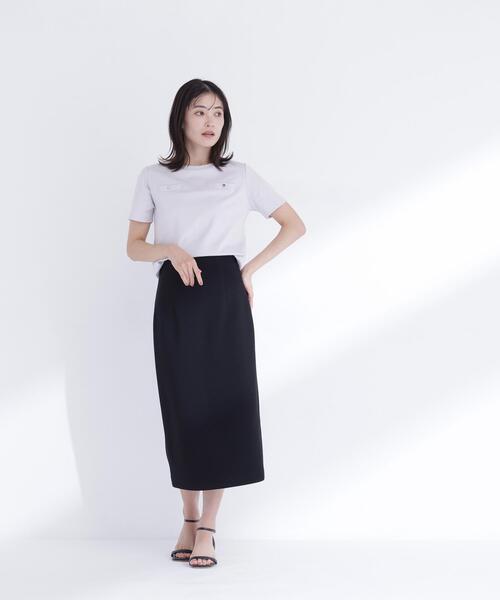 NATURAL BEAUTY BASIC(ナチュラルビューティーベーシック)の「<接触冷感>◇ベーシックTシャツ フェイクポケット付き(Tシャツ/カットソー・レディース・オフホワイト/グレー/ブラック・FREE)」の16枚目の写真