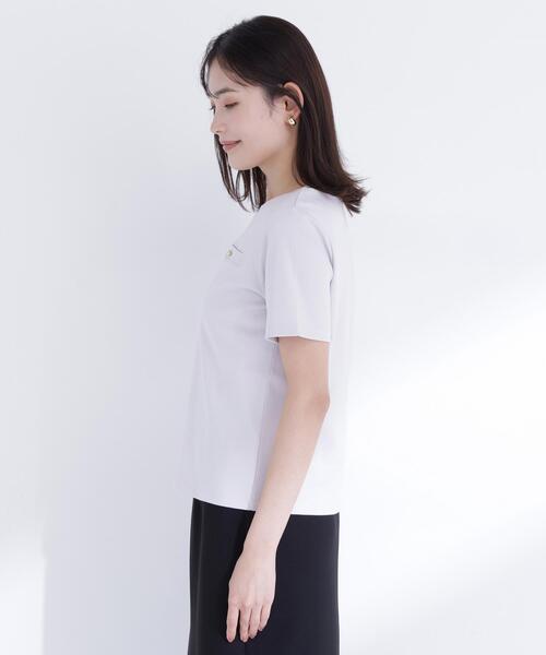 NATURAL BEAUTY BASIC(ナチュラルビューティーベーシック)の「<接触冷感>◇ベーシックTシャツ フェイクポケット付き(Tシャツ/カットソー・レディース・オフホワイト/グレー/ブラック・FREE)」の20枚目の写真