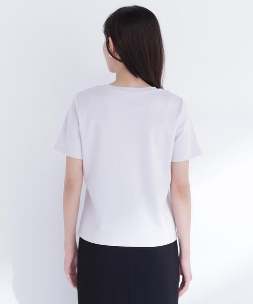 NATURAL BEAUTY BASIC(ナチュラルビューティーベーシック)の「<接触冷感>◇ベーシックTシャツ フェイクポケット付き(Tシャツ/カットソー・レディース・オフホワイト/グレー/ブラック・FREE)」の21枚目の写真