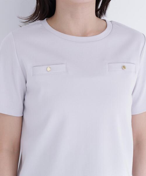 NATURAL BEAUTY BASIC(ナチュラルビューティーベーシック)の「<接触冷感>◇ベーシックTシャツ フェイクポケット付き(Tシャツ/カットソー・レディース・オフホワイト/グレー/ブラック・FREE)」の22枚目の写真