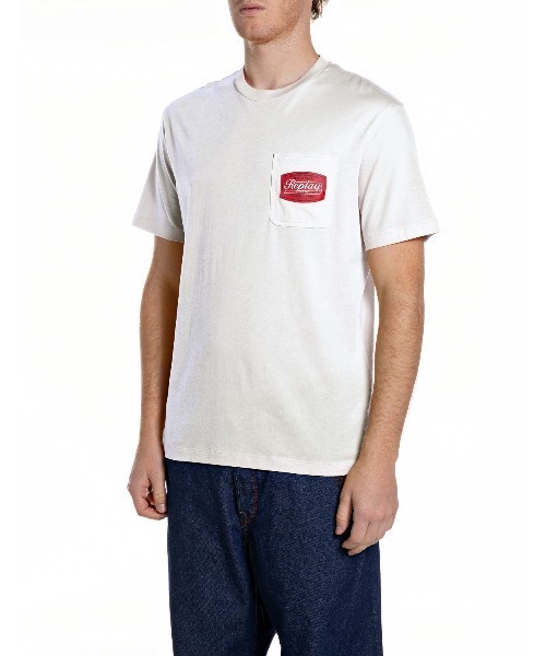 REPLAY(リプレイ)の「ベーシックジャージーレトロプリント ポケTシャツ(Tシャツ/カットソー・メンズ・イエロー/ホワイト/ダークネイビー・LARGE/MEDIUM/X-LARGE/SMALL)」の1枚目の写真