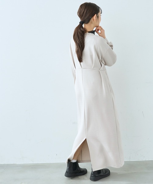 mil（ミル）の「ウエストタック ワンピース【586109】（ワンピース・レディース・モカ/ブラック/グレイッシュベージュ・XS/S）」の13枚目の写真