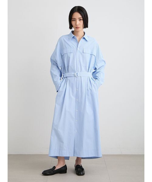 MIESROHE(ミースロエ)の「【洗える】オープンバックシャツワンピース(ワンピース・レディース・イエロー/ホワイト/ブルー・1/0)」の9枚目の写真